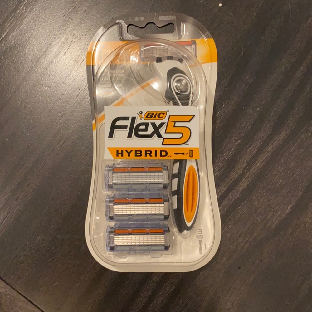 BIC flex5 Hybrid Men's Razor, 1Handle and 3refills